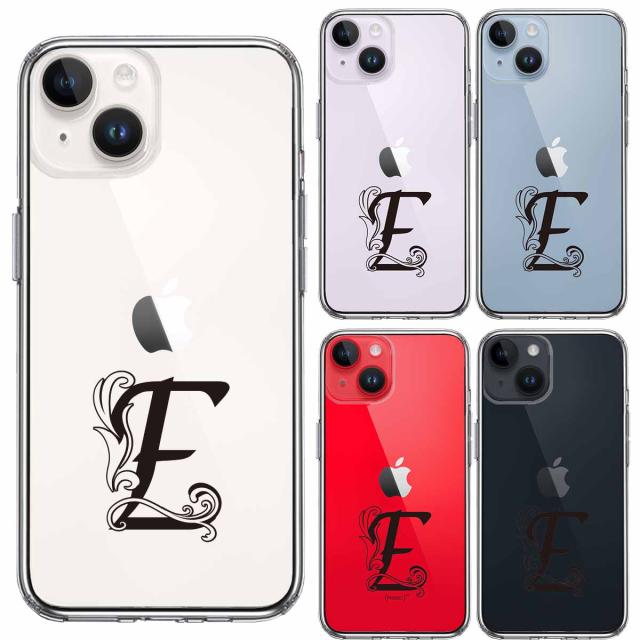 iPhone14Plus ケース クリア アルファベット 【E】 スマホケース 側面ソフト 背面ハード ハイブリッド 送料無料-1