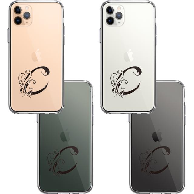 iPhone11proケース クリア アルファベット 【C】 スマホケース 側面ソフト 背面ハード ハイブリッド 送料無料-1
