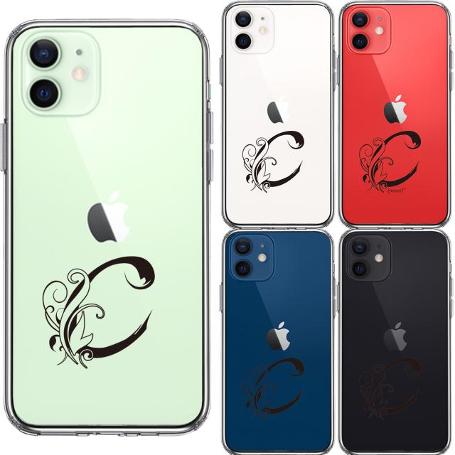 iPhone12mini ケース クリア アルファベット 【C】 スマホケース 側面ソフト 背面ハード ハイブリッド  送料無料-1