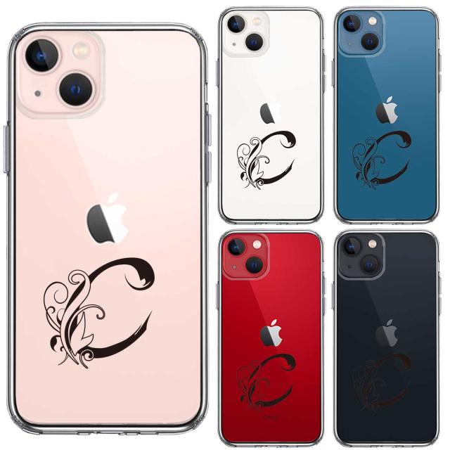 iPhone13mini ケース クリア アルファベット 【C】 スマホケース 側面ソフト 背面ハード ハイブリッド  送料無料-1
