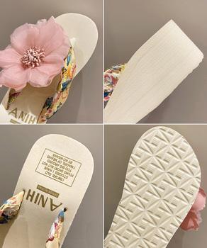 ビーチサンダル 花飾りトングサンダル厚底 送料無料 即日発送-9