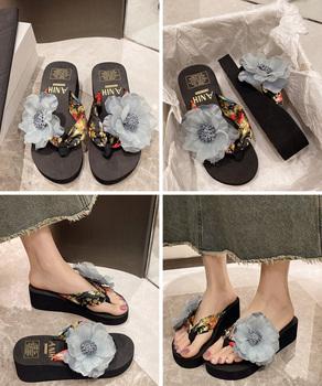 ビーチサンダル 花飾りトングサンダル厚底 送料無料 即日発送-6