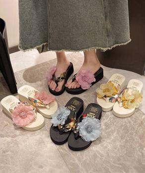 ビーチサンダル 花飾りトングサンダル厚底 送料無料 即日発送-8