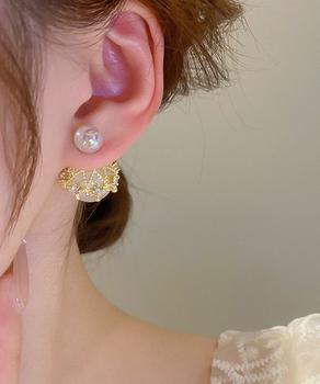 リバーシブルビッグパールピアスレディース 送料無料 即日発送-2