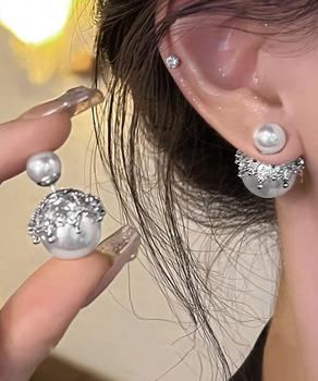 リバーシブルビッグパールピアスレディース 送料無料 即日発送-7