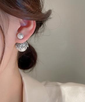 リバーシブルビッグパールピアスレディース 送料無料 即日発送-8