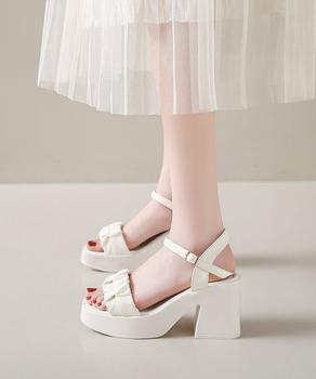 チャンキーヒールサンダル 厚底サンダル夏 送料無料 即日発送-5