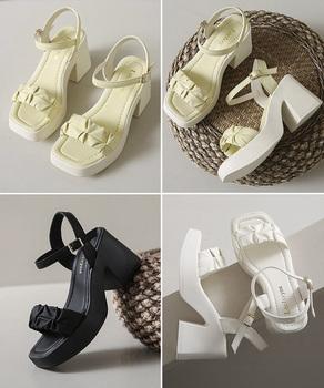 チャンキーヒールサンダル 厚底サンダル夏 送料無料 即日発送-8