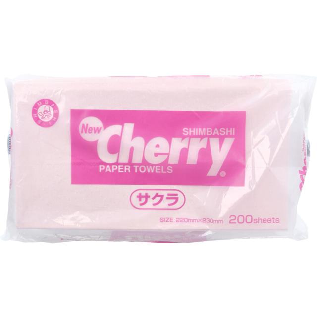 新橋製紙 ペーパータオル ニューチェリーサクラタオル 200枚入 15セット 送料無料-1