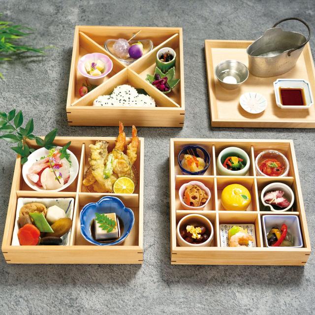 和食器 白木万能三段料理箱 送料無料-1