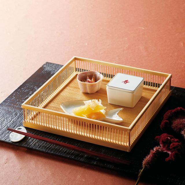 和食器 白竹 千筋盛器 正角 8寸 日本製 送料無料-1