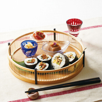 和食器 白竹 千筋盛器 丸 8寸 日本製 送料無料-1