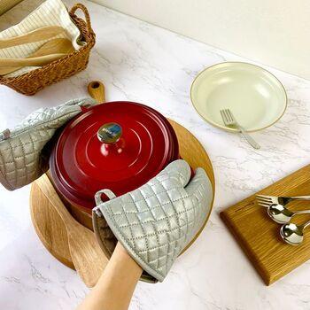 シリコンオーブンミット10インチ銀 3個セット 送料無料 即日発送-2