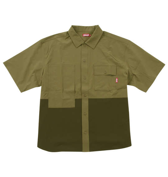 大きいサイズ Coleman ストレッチナイロンリップストップバイカラー半袖シャツ 3L 4L 5L 6L 7L 8L MC742702-65301 ラッピング可 送料無料 即日発送-4
