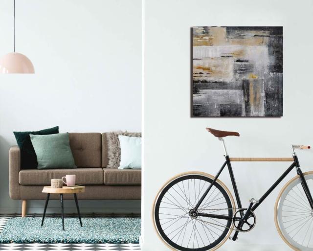 アートパネル BWA119 ブラックベージュ50x50cm 抽象画 絵画 和風 和モダン 50角 送料無料-10