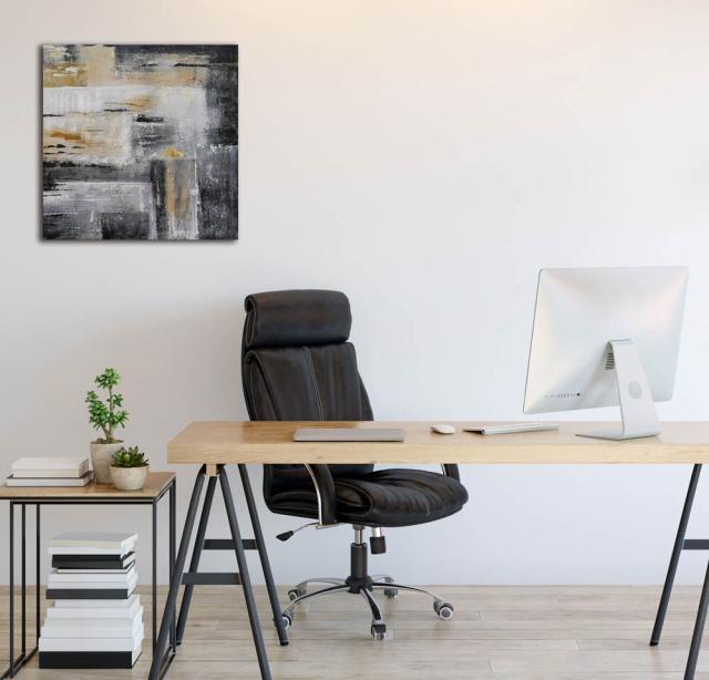 アートパネル BWA119 ブラックベージュ50x50cm 抽象画 絵画 和風 和モダン 50角 送料無料-6