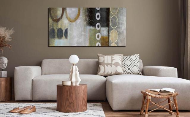 アートパネル BWA117 CIRCLE2 円の抽象 100x50cm 抽象画 絵画 和風 和モダン 壁掛け アート 北欧 茶系 送料無料-10