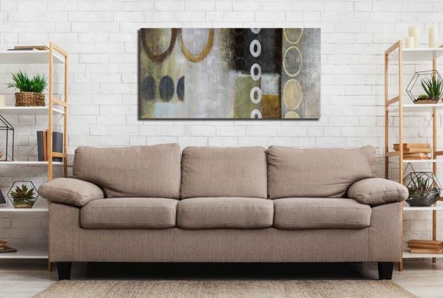 アートパネル BWA117 CIRCLE2 円の抽象 100x50cm 抽象画 絵画 和風 和モダン 壁掛け アート 北欧 茶系 送料無料-6