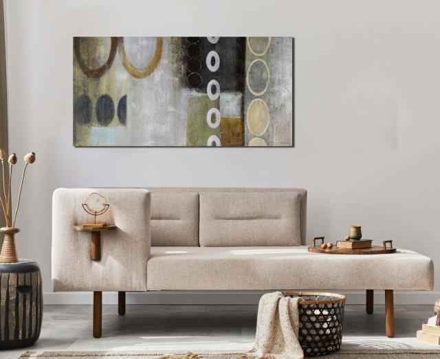 アートパネル BWA117 CIRCLE2 円の抽象 100x50cm 抽象画 絵画 和風 和モダン 壁掛け アート 北欧 茶系 送料無料-7