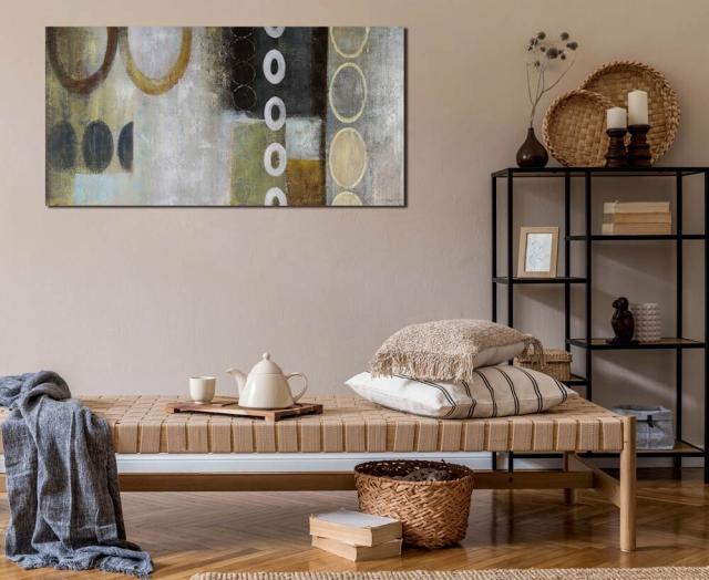 アートパネル BWA117 CIRCLE2 円の抽象 100x50cm 抽象画 絵画 和風 和モダン 壁掛け アート 北欧 茶系 送料無料-8