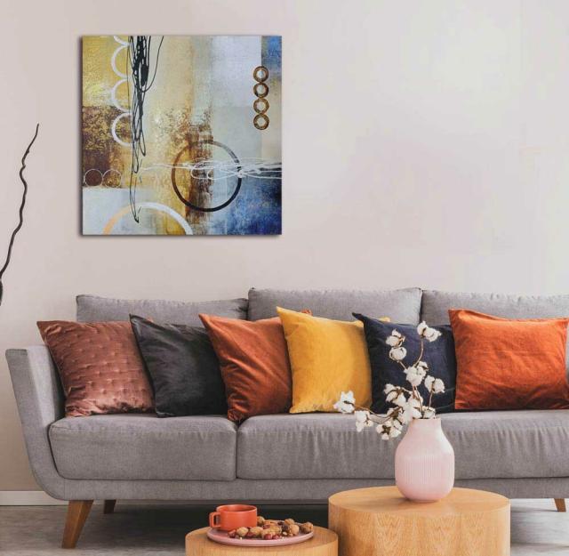 アートパネル BWA121 CIRCLE4 円の抽象50x50cm 抽象画 絵画 和風 和モダン 50角 送料無料-14