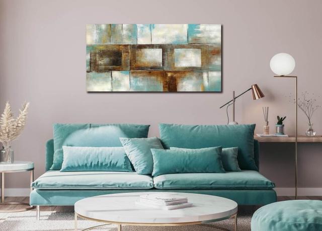 アートパネル BWA104 シャビーブルー 100x50cm 抽象画 絵画 和風 和モダン 壁掛け アート 北欧 青 送料無料-9