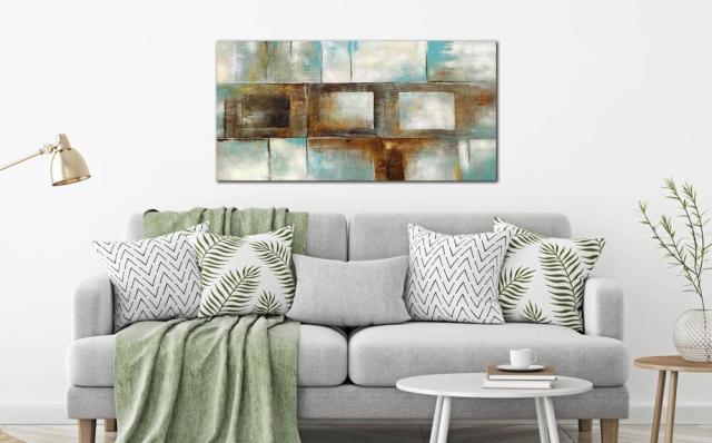 アートパネル BWA104 シャビーブルー 100x50cm 抽象画 絵画 和風 和モダン 壁掛け アート 北欧 青 送料無料-10