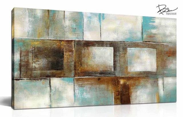 アートパネル BWA104 シャビーブルー 100x50cm 抽象画 絵画 和風 和モダン 壁掛け アート 北欧 青 送料無料-1