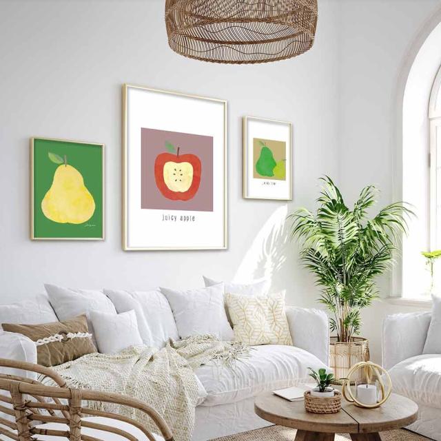 アートポスター A3 定番 かわいい系フルーツデザイン 果物 洋梨 西洋ナシ 絵 イラスト デザート AB10914690-C0395 送料無料-10