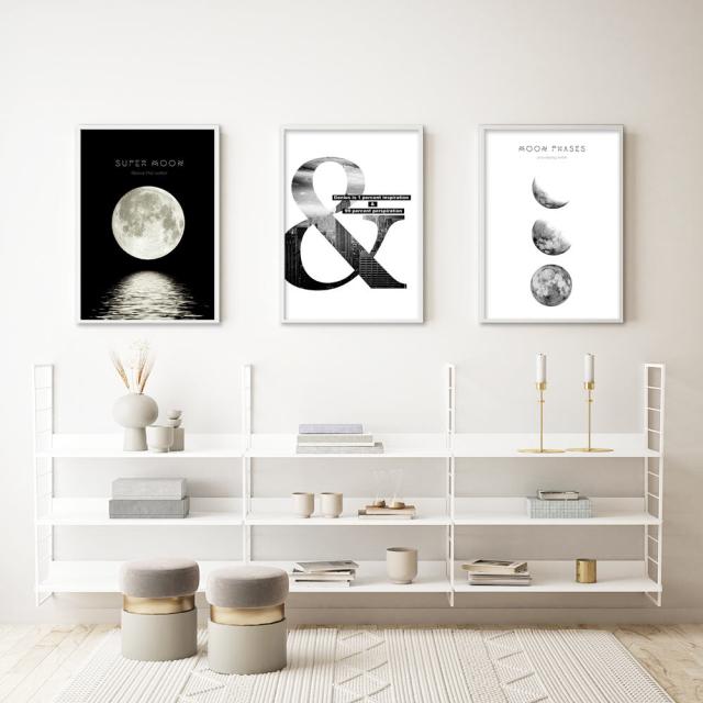 アートポスター A3 miimSUPER MooN スーパームーン 月 満月 海アートプリント 高級印画紙 PO48 送料無料-6