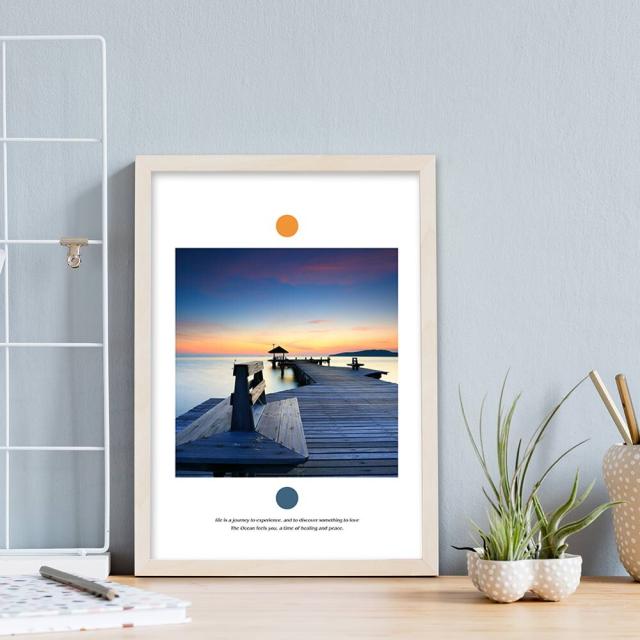 アートポスター A3 miimOcean Life海辺 海 桟橋 風景 リゾート アートプリント 高級印画紙 PO22 送料無料-1