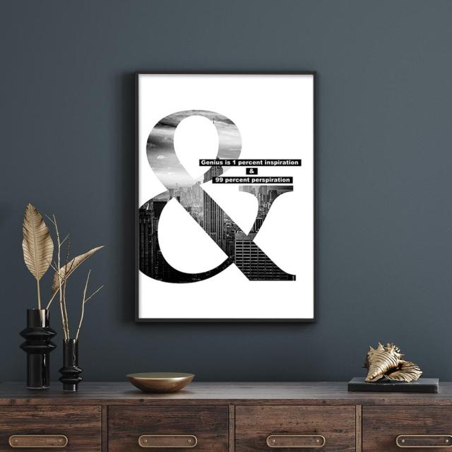 アートポスター A4 miimアルファベット アンド ＆ 文字 モノ モノクロ 白黒 絵 写真 高級印画紙 PO14 送料無料-2