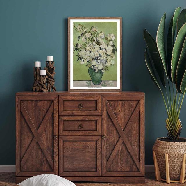 アートポスター A4 Vincent Van Gogh ゴッホ 花瓶のバラ 名画miim高品質アートプリント PO71 送料無料-1