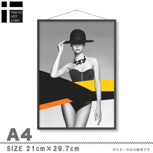 アートポスター A4 サロン アパレル系内装 カウンター装飾に Fashion Icon女性 モード モダン 送料無料-4