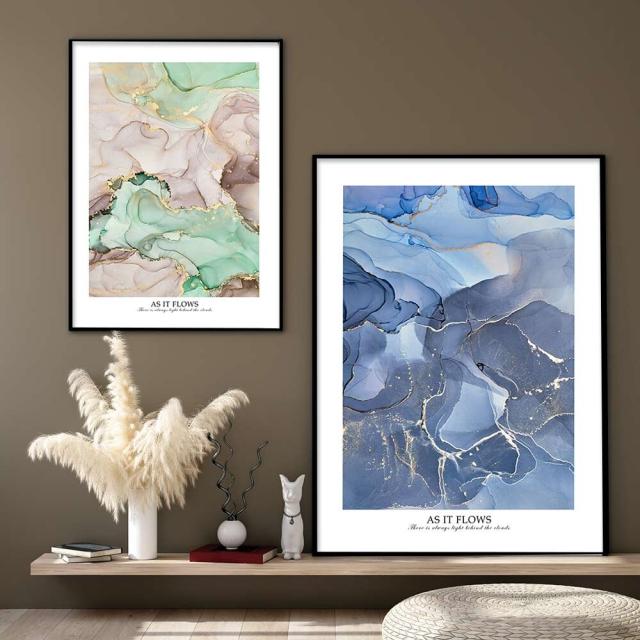 アートポスター A4 余白バランスが良い感じ As it flows 北欧 モダン 絵 ナチュラル 大理石 アートポスター 送料無料-13