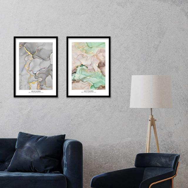 アートポスター A4 余白バランスが良い感じ As it flows 北欧 モダン 絵 ナチュラル 大理石 アートポスター 送料無料-14