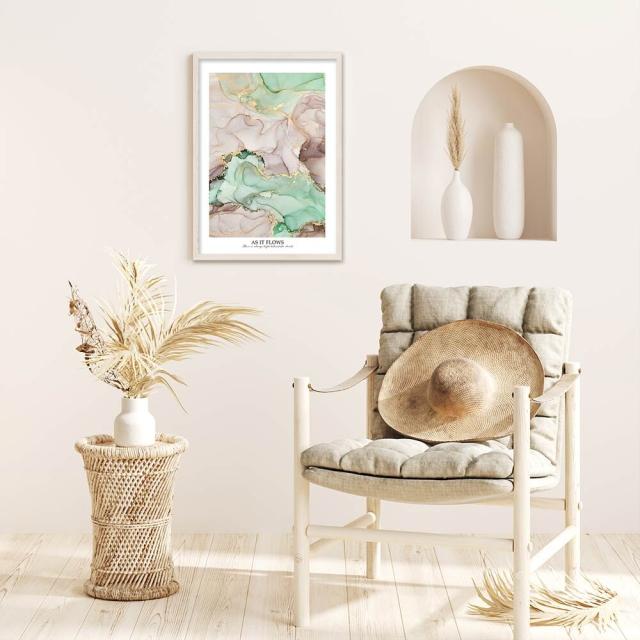 アートポスター A4 余白バランスが良い感じ As it flows 北欧 モダン 絵 ナチュラル 大理石 アートポスター 送料無料-4