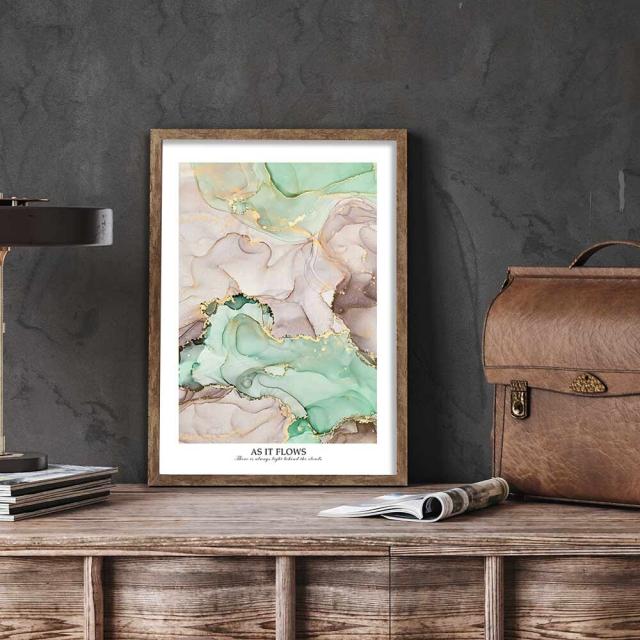 アートポスター A4 余白バランスが良い感じ As it flows 北欧 モダン 絵 ナチュラル 大理石 アートポスター 送料無料-5