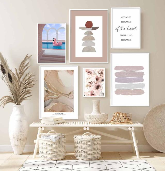 アートポスター A4 余白バランスが良い感じ As it flowsA4 A3 北欧 モダン スモーキー クールトーン ベージュ 送料無料-12