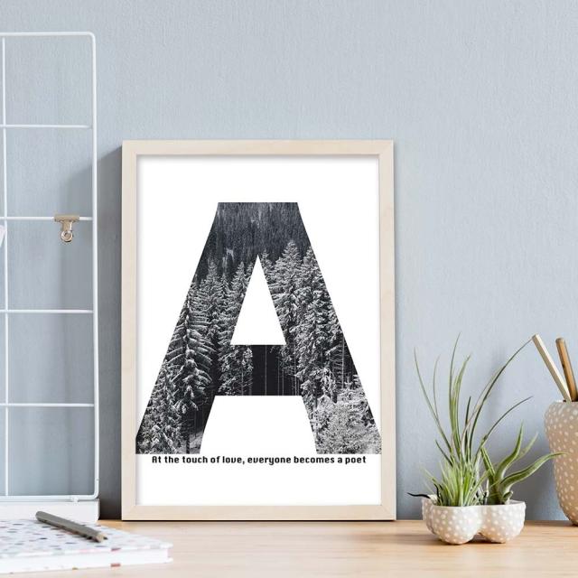 アートポスター A4 miimアルファベットモノトーン モノクロ 白黒 絵 写真 高級印画紙 PO19 送料無料-2