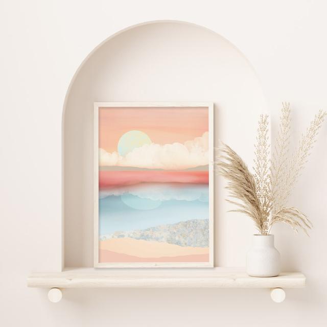 アートポスター A3 miimピンク コーラル 海辺アートプリント 高級印画紙 PO24 送料無料-2