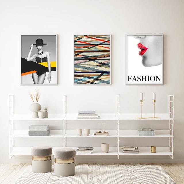アートポスター A3 サロン アパレル系内装 カウンター装飾に Fashion Icon女性 モード リップ 唇 送料無料-11