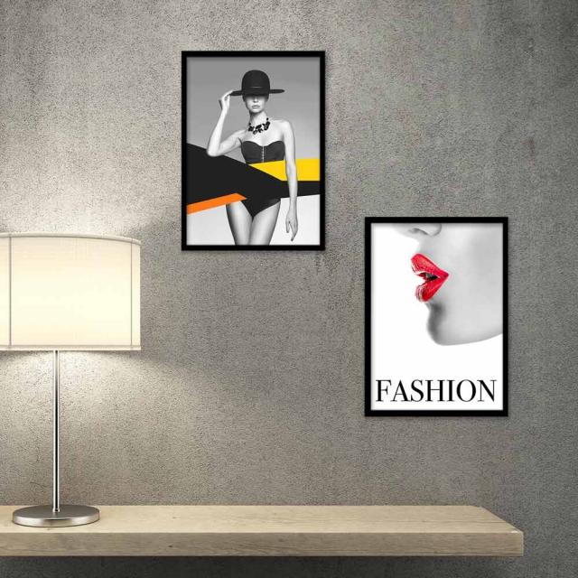 アートポスター A3 サロン アパレル系内装 カウンター装飾に Fashion Icon女性 モード リップ 唇 送料無料-12