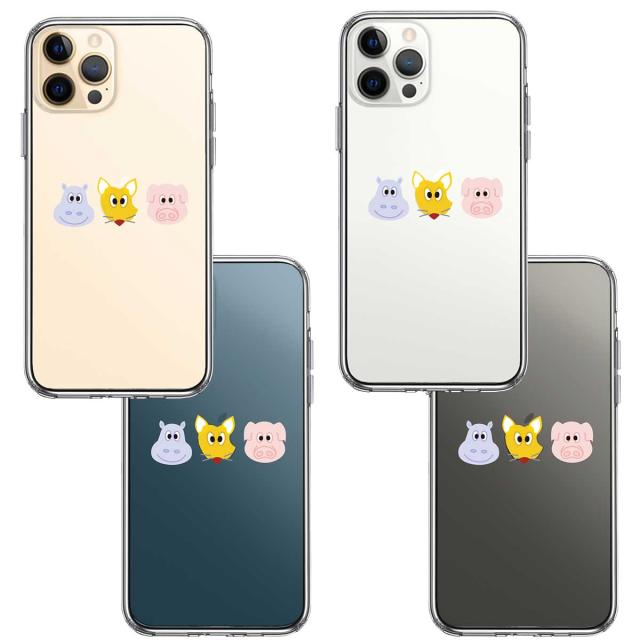 iPhone12Pro ケース クリア 動物たち アニマル スマホケース 側面ソフト 背面ハード ハイブリッド  送料無料-1