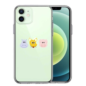 iPhone12mini ケース クリア 動物たち アニマル スマホケース 側面ソフト 背面ハード ハイブリッド  送料無料-0