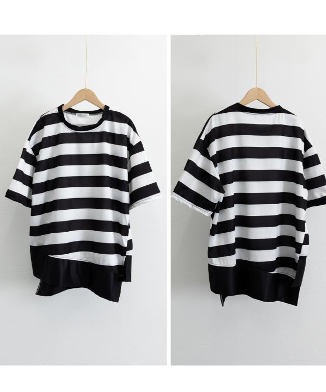 ビッグTシャツ ボーダー柄 ゆったり夏t 送料無料 即日発送-2