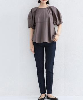 パフスリーブ ブラウス 半袖 レディース 送料無料 即日発送-7