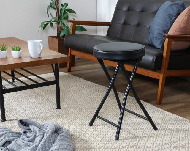 折りたたみスツール PU 4脚セット 送料無料-10