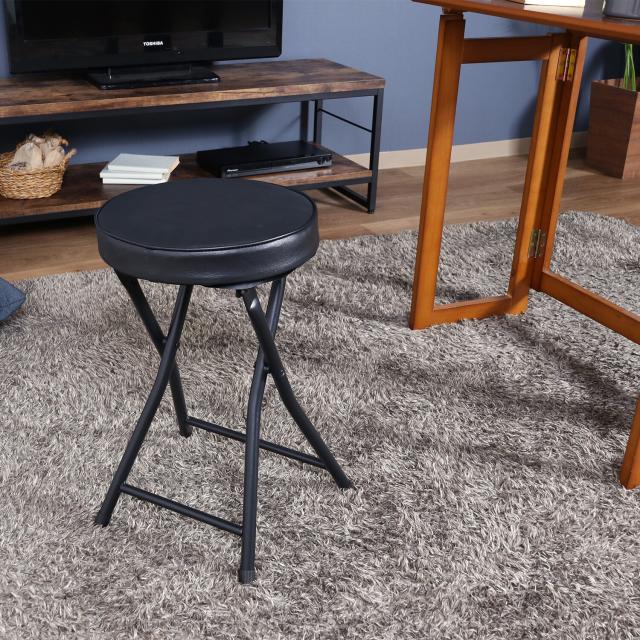 折りたたみスツール PU 4脚セット 送料無料-12