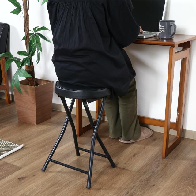 折りたたみスツール PU 4脚セット 送料無料-13